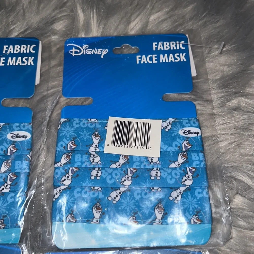 Set of 4 Disney fabric face masks, Minnie and Olaf print